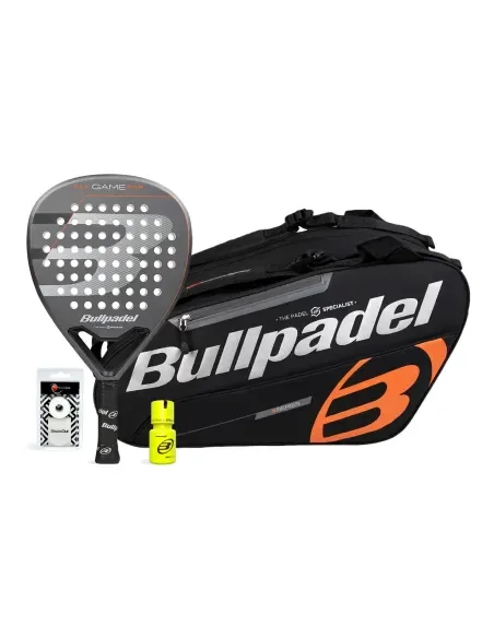 pack-bullpdel-game-pwr-gris-paletero-negro-naranja-dry-grip